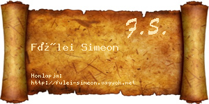 Fülei Simeon névjegykártya